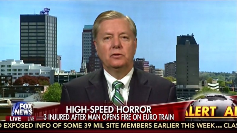 Presidential candidate Lindsay Graham on Fox News Sunday. CREDIT: FOX NEWS