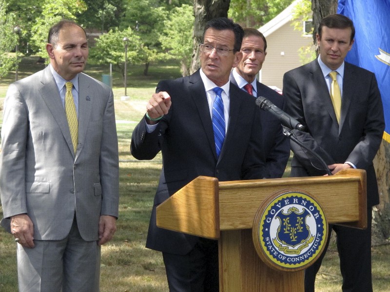 Connecticut Gov. Dannel Malloy (D) announcing that the state ended chronic veteran homelessness CREDIT: AP PHOTO/DAVE COLLINS