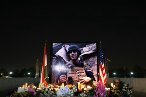 James Foley, the U.S. journalist slain by ISIS militants after being held in captivity for nearly two years, was remembered in a small ceremony in Irbil in August 2014. CREDIT: AP