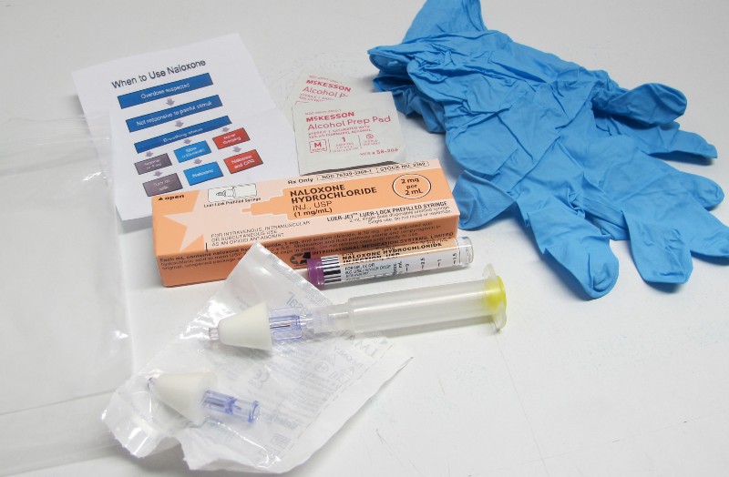 The contents of a heroin overdose rescue kit CREDIT: AP PHOTO/CAROLYN THOMPSON