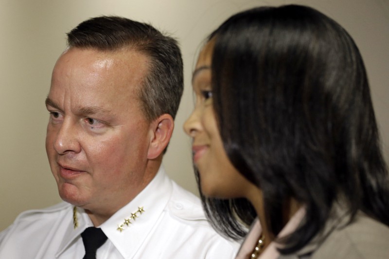 Interim Baltimore Police Department Commissioner Kevin Davis and State’s Attorney Marilyn Mosby CREDIT: AP PHOTO/PATRICK SEMANSKY