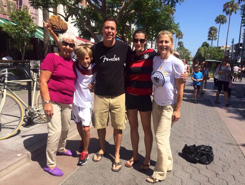 The Albrecht family (from left to right): Anni, Jayson, Richard Wheeler, Nicole, Petra CREDIT: RICHARDÂ WHEELER