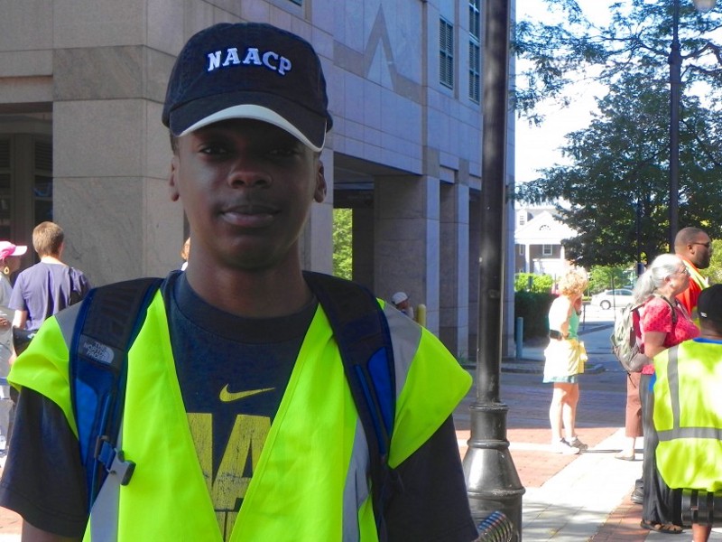 19-year-old Elijah Kendrick is the youth coordinator for the Manchester NAACP. CREDIT: Alice Ollstein