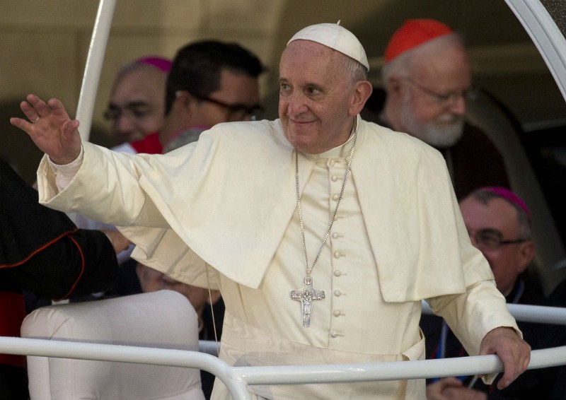 Pope Francis after a meeting with a group of Cuban youth in Havana, Cuba, Sunday Sept. 20, 2015 CREDIT: AP