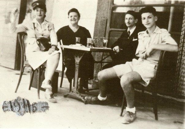 Henri Adier, right, celebrates Liberation in France with relatives CREDIT: David Adier