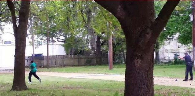 The cellphone video shows Walter Scott running away from the officer as he is shot. CREDIT: Screenshot