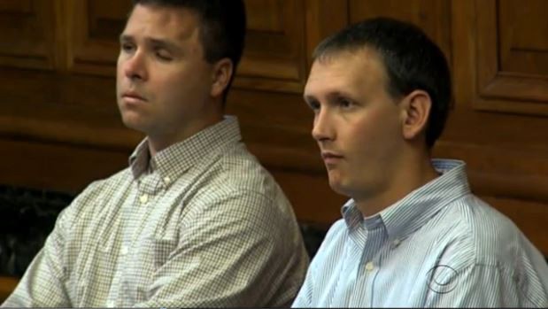 Milwaukee police officers Bryan Norberg and Graham Kunisch were shot in the line of duty, and they want to hold a gun store liable. CREDIT: CBS News Screenshot