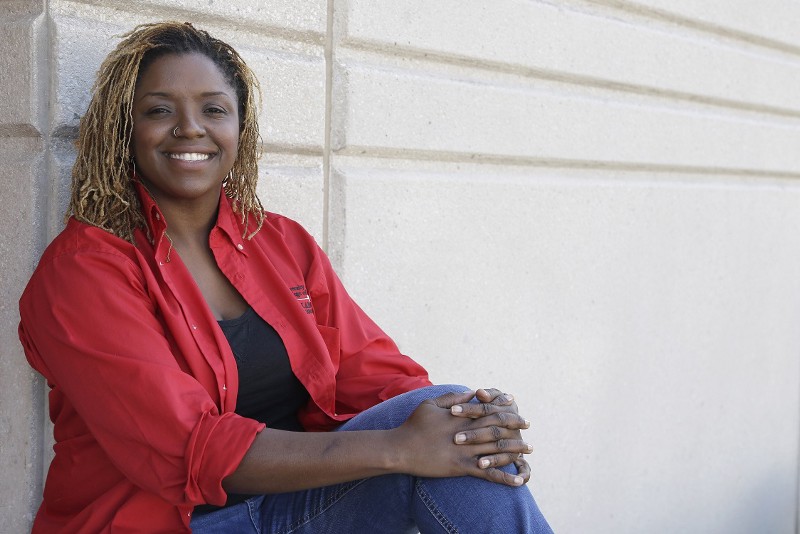 Roni Dean-Burren, the Texas mother and University of Houston student who criticized McGraw-Hill’s textbook. CREDIT: PAT SULLIVAN, AP