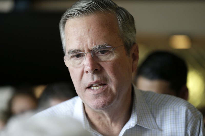 Republican presidential candidate Jeb Bush CREDIT: AP PHOTO/CHARLIE NEIBERGALL
