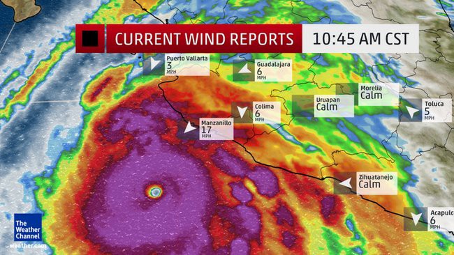 Hurricane Patricia is bearing down on Mexico. CREDIT: VIA THE WEATHER CHANNEL
