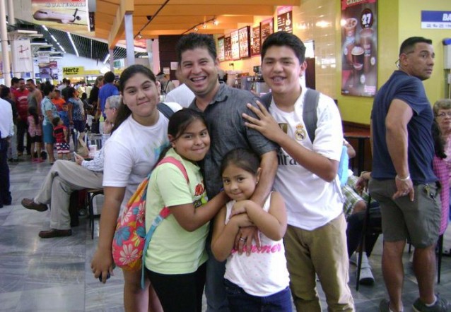 Max Villatoro and his four children when they visited him in Honduras this August. CREDIT: Screenshot