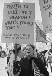 Members of the John Birch Society protested Chinese Vice Premier Teng Hsiao-ping on Feb. 1, 1979. CREDIT: AP Photo