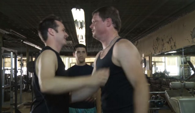 “Straight guys hug too, Kev. There’s nothing gay about a hug.” CREDIT: YouTube/Recently Straight