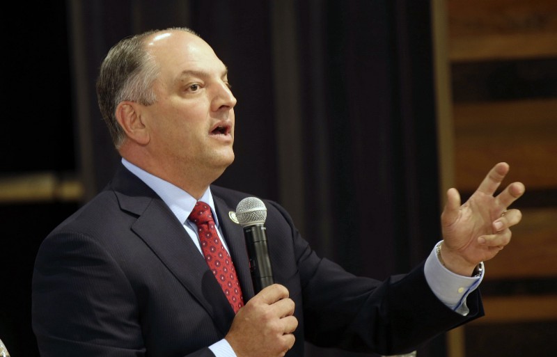 Louisiana gubernatorial candidate, state Rep. John Bel Edwards, D-72nd Dist., speaks at the Southeast Super Region Committee Gubernatorial Forum in New Orleans. CREDIT: AP PHOTO/GERALD HERBERT