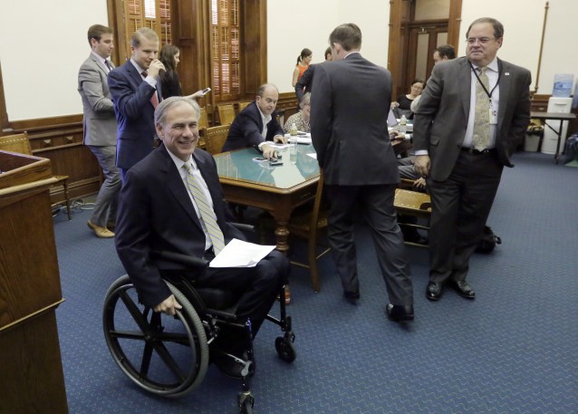 Texas Gov. Greg Abbott (R) CREDIT: AP Photo/Eric Gay