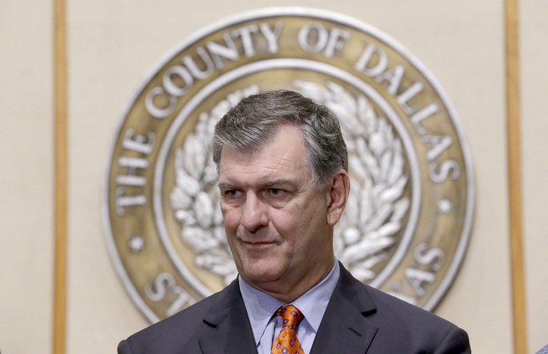 Dallas Mayor Mike Rawlings waits to speak at a news conference Wednesday, Oct. 15, 2014, in Dallas. The first contacts of the first Dallas Ebola infection are now cleared of the potential of developing the disease. (AP Photo/LM Otero) CREDIT: AP PHOTO/LM OTERO
