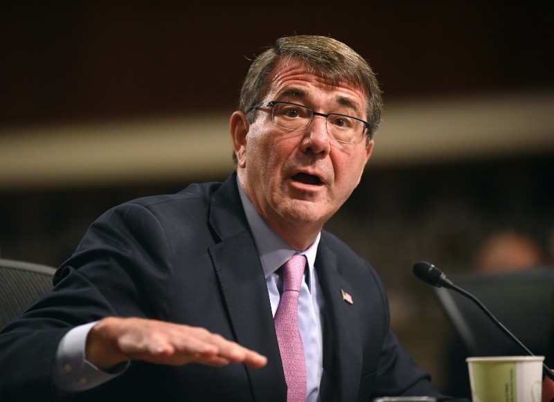 Defense Secretary Ash Carter testifies on Capitol Hill in Washington, Tuesday, Oct. 27, 2015, before the Senate Armed Services Committee. CREDIT: AP PHOTO/KEVIN WOLF