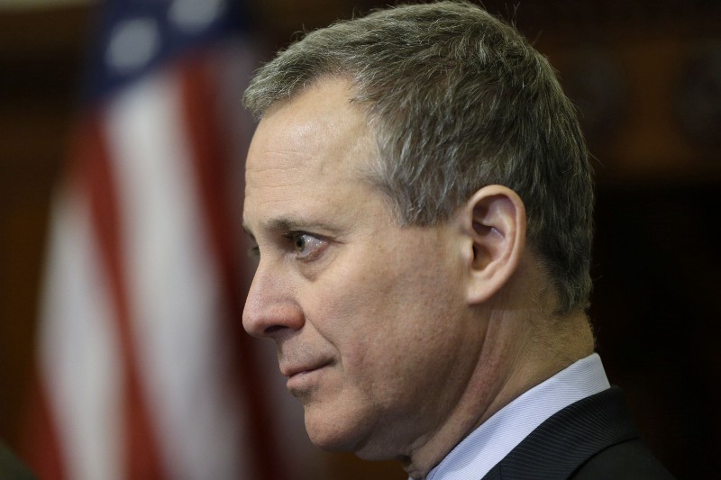 New York Attorney General Eric Schneiderman, speaks during a news conference Monday, Oct. 28, 2013, at City Hall in Philadelphia. CREDIT: AP PHOTO/MATT ROURKE