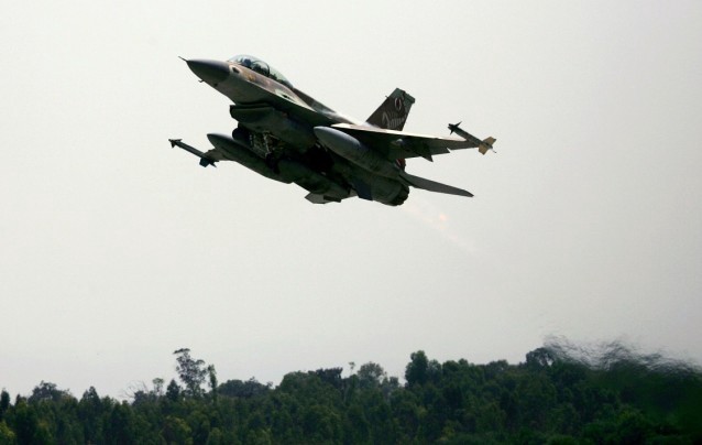 In this file photo taken Sunday, July 23, 2006, An Israeli F-16 warplane takes off from an air force base in southern Israel. CREDIT: AP Photo/Ariel Schalit, File