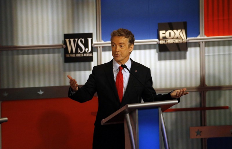 Rand Paul speaks during the Republican presidential debate at the Milwaukee Theatre, Wednesday, Nov. 11, 2015, in Milwaukee. CREDIT: AP PHOTO/MORRY GASH