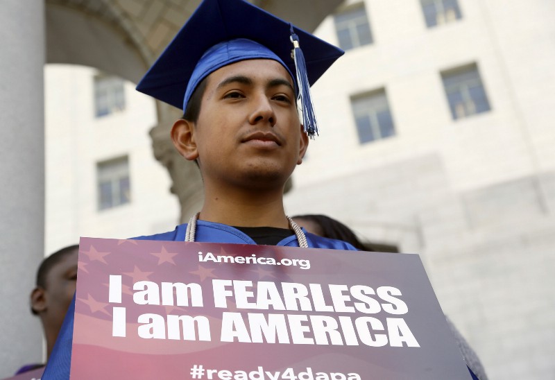 Immigrant Jose Montes attends an event on Deferred Action for Childhood Arrivals (DACA) CREDIT: AP PHOTO/NICK UT