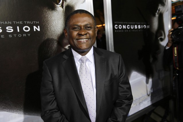 Dr. Bennet Omalu seen at Columbia Pictures Special screening of ‘Concussion’ at Regency Village Theatre on Monday, Nov. 23, 2015, in Los Angeles, CA. CREDIT: Eric Charbonneau/Invision, AP