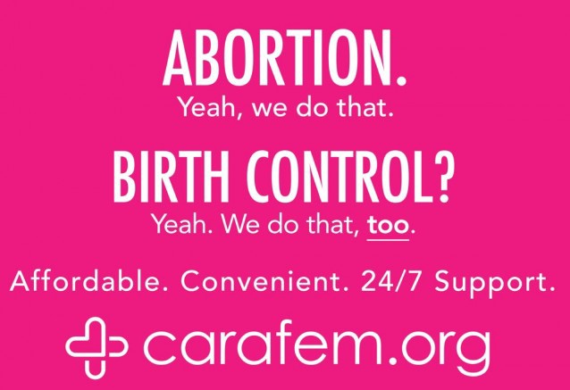 One of Carafem’s advertisements CREDIT: Carafem