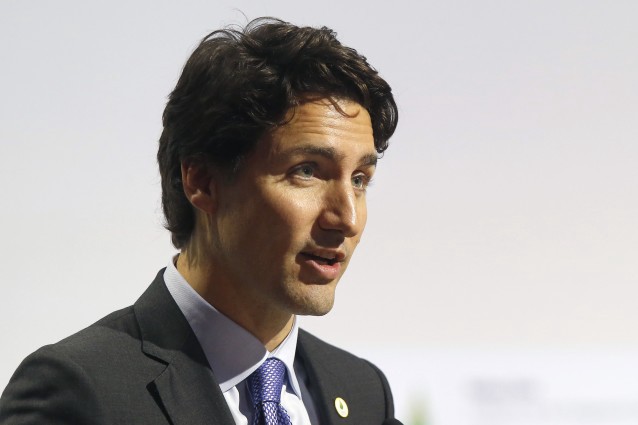 Canadian Prime Minister Justin Trudeau addresses world leaders at the COP21, United Nations Climate Change Conference, in Le Bourget, outside Paris, Monday, Nov. 30, 2015. (AP Photo/Michel Euler) CREDIT: AP Photo/Michel Euler