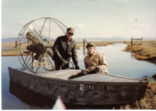 House candidate John Oceguera duck hunting with his uncle in Northern Nevada. CREDIT: Courtesy of John Oceguera