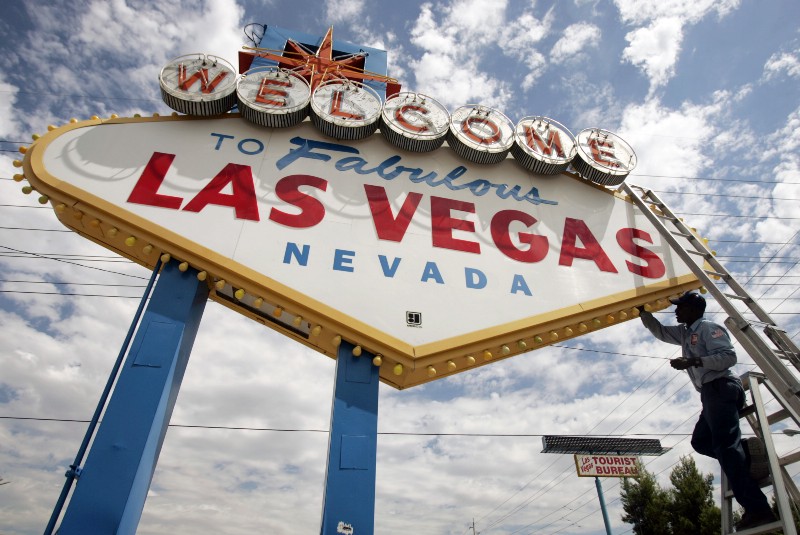 Even the iconic Welcome to Las Vegas sign is solar powered. CREDIT: AP PHOTO/JOE CAVARETTA