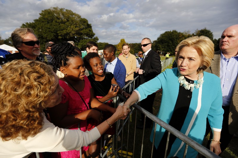 Democratic presidential candidate Hillary Rodham Clinton works the crowd in North Charleston, S.C., Saturday, Nov. 21, 2015. Clinton recently said she would take a “hard look” at proposed offshore Atlantic drilling.