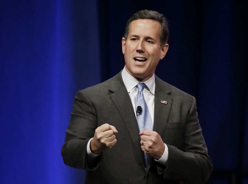Republican presidential candidate Rick Santorum on Saturday, Nov. 14, 2015. CREDIT: AP PHOTO/JOHN RAOUX