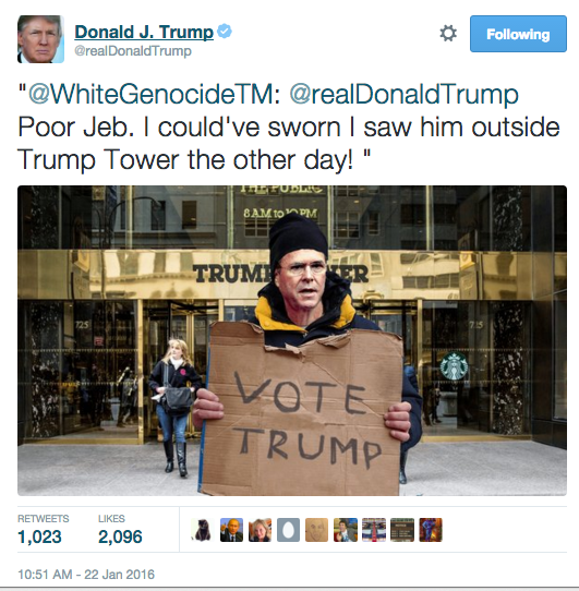 A screenshot of Donald Trump’s retweet. CREDIT: Twitter screenshot