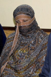 Pakistani Christian woman Asia Bibi listens to Governor of Pakistani Punjab Province Salman Taseer, unseen, at a prison in Sheikhupura near Lahore, Pakistan, on Saturday, Nov. 20, 2010. CREDIT: AP Photo