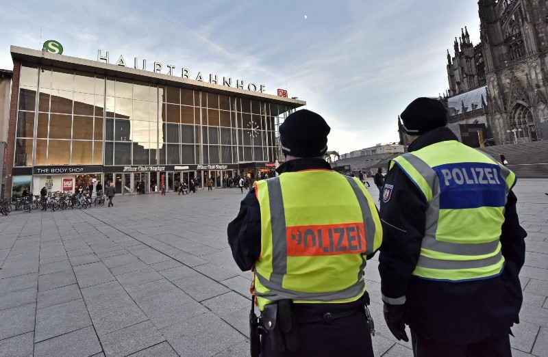 Police patrol in front of the main train station in Cologne, Germany, Monday, Jan. 18, 2016 CREDIT: AP PHOTO/MARTIN MEISSNER