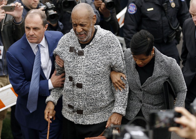 Bill Cosby arrives at court to face a felony charge of aggravated indecent assault CREDIT: AP PHOTO/MATT ROURKE