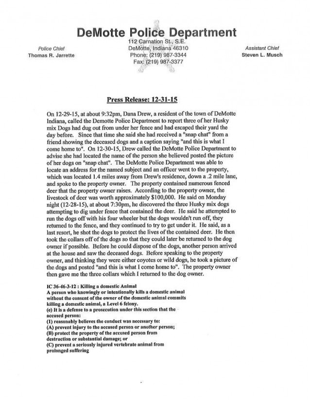 CREDIT: Demotte Police Department