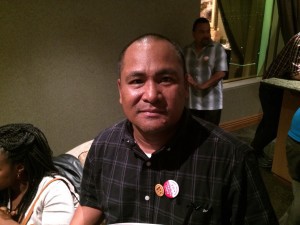 Linens worker Rosebert Donato was fired shortly after voting to unionize. He is now fighting for his job back. CREDIT: Alice Ollstein