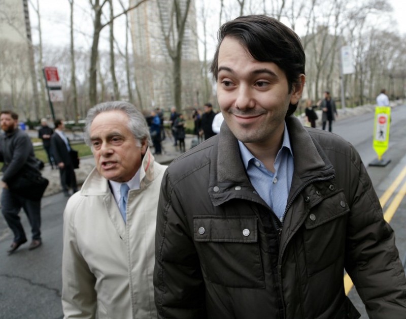Martin Shkreli leaves court in New York, Wednesday, Feb. 3, 2016. The former pharmaceutical CEO says he’d like to “berate” and “insult” Congress — but instead will take the Fifth Amendment during questioning on Thursday. CREDIT: AP Photo/Seth Wenig