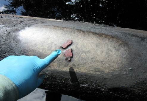 The oil pipeline built 42 years ago shows severe damage from corrosion. CREDIT: OEFA