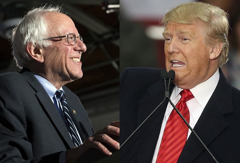 New Hampshire primary winners Bernie Sanders and Donald Trump, both of whom do not have super PACs. CREDIT: AP PHOTOS