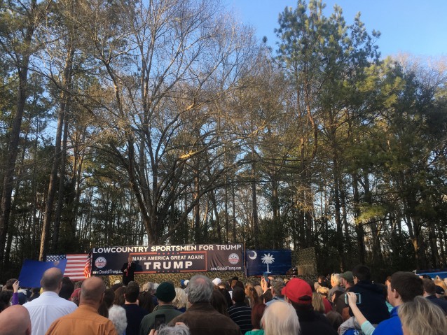 Trump spoke to hundreds of supporters in South Carolina’s lowcountry on Wednesday. CREDIT: Kira Lerner