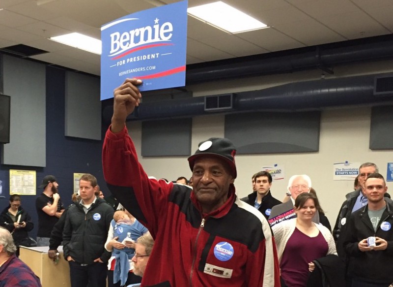 Ronald Davis, 66, voted for Bernie Sanders on Monday in Davenport, Iowa. CREDIT: Emily Atkin