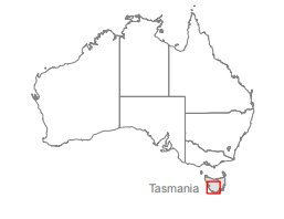 Location of the Tasmanian Wilderness, circled in red. CREDIT: UNESCO