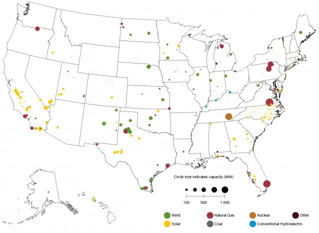 Utility scale generating units planned for 2016 CREDIT: U.S. Information Energy Administration