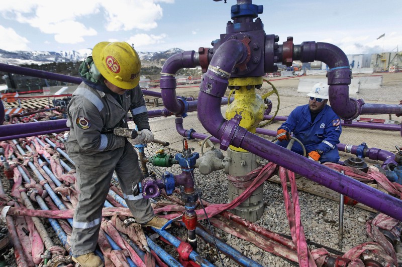 A new report details the sheer amount of fracking in the United States. CREDIT: AP PHOTO/BRENNAN LINSLEY, FILE