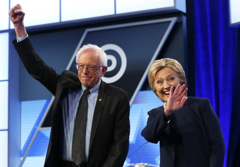 Democratic presidential candidates and New Yorkers, Hillary Clinton and Sen. Bernie Sanders, I-Vt., are facing off in New York’s presidential primary on April 19. CREDIT: AP PHOTO/WILFREDO LEE