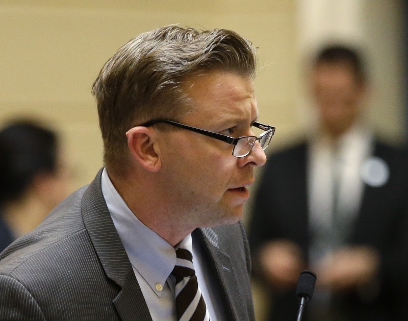 In this Monday, March 2, 2015 photo, Republican Sen. Todd Weiler, is on the senate floor, at the Utah state Capitol, in Salt Lake City. CREDIT: AP PHOTO, RICK BOWMER