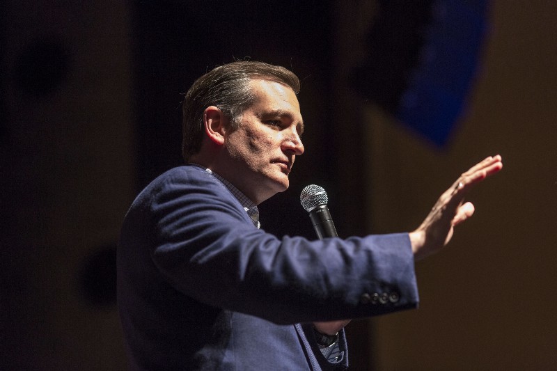 Republican presidential candidate, Sen. Ted Cruz, R-Texas speaks to supporters during a rally at the Sharon Lynne Wilson Center for the Arts, Tuesday, March 29, 2016, in Brookfield. CREDIT: AP PHOTO/TOM LYNN