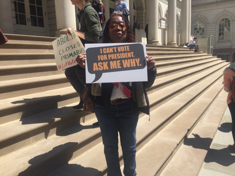 Luvenia Suber, a social worker from Brooklyn, can’t vote in Tuesday’s New York presidential primary because she is a registered independent. CREDIT: Emily Atkin